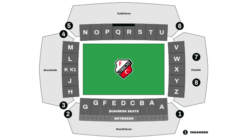 Plattegrond Stadion Galgenwaard