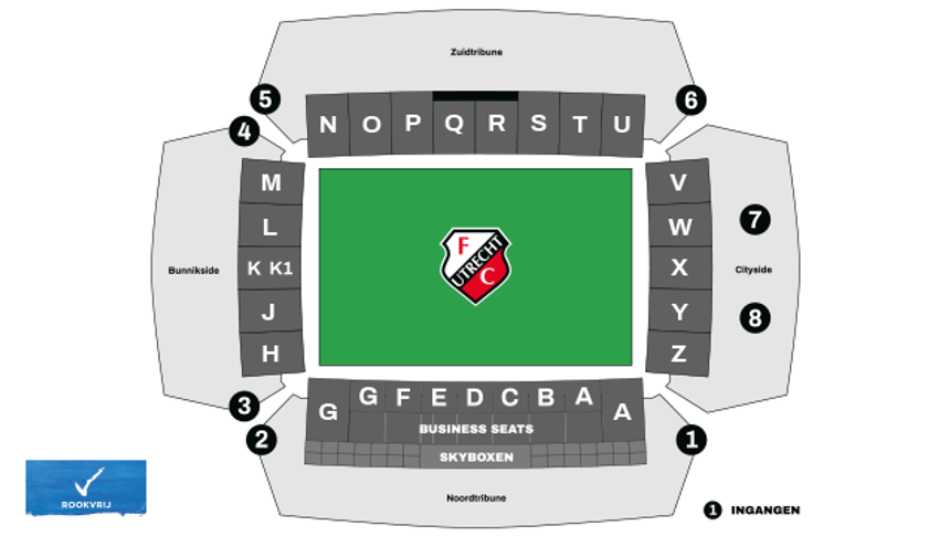 Plattegrond Stadion Galgenwaard