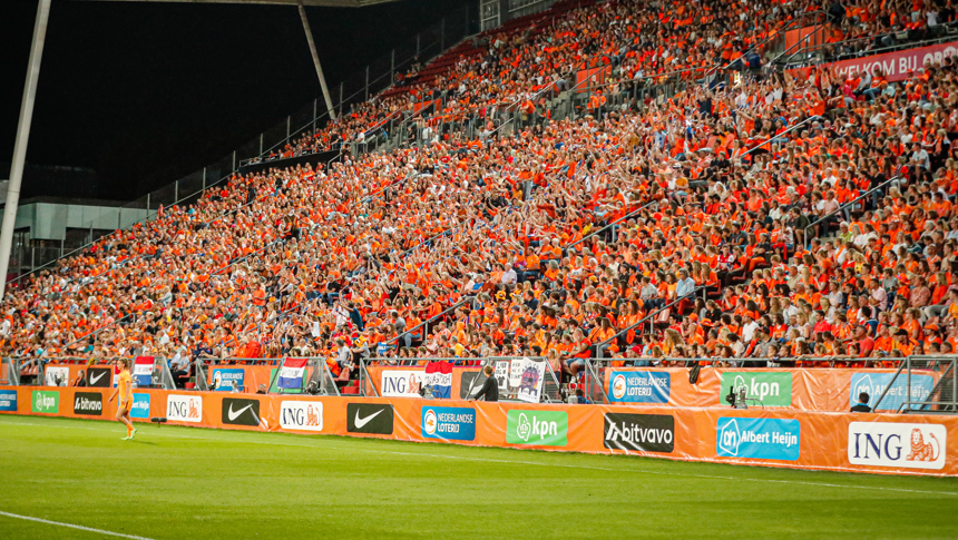 WK-kwalificatiewedstrijd OranjeLeeuwinnen in Stadion Galgenwaard